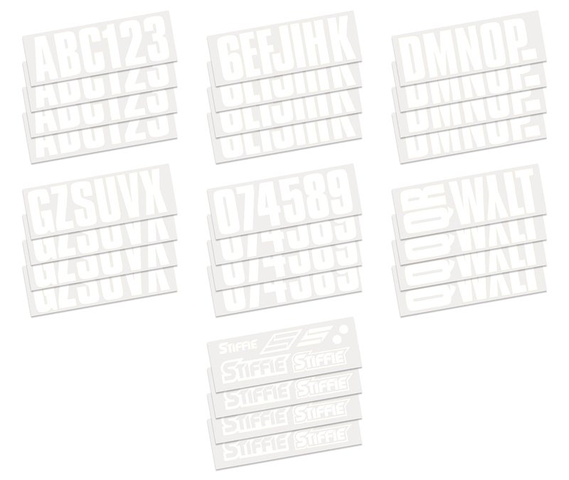 STIFFIE Uniline White 3" Super Sticky Boat & PWC Registration Decals â€¢ Numbers Letters Stickers - Image 4